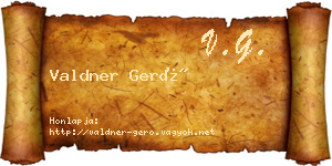Valdner Gerő névjegykártya